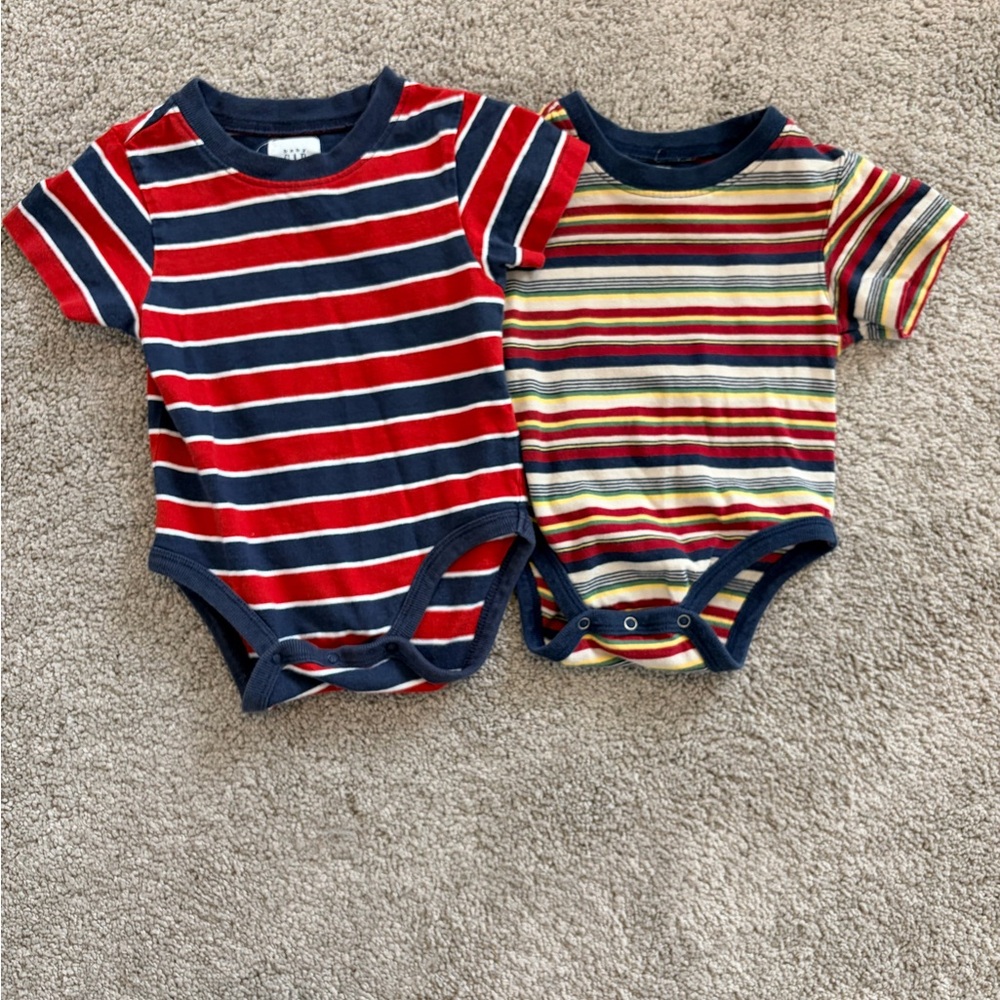 Vintage GAP Striped Bodysuits - Red, Blue, Yellow